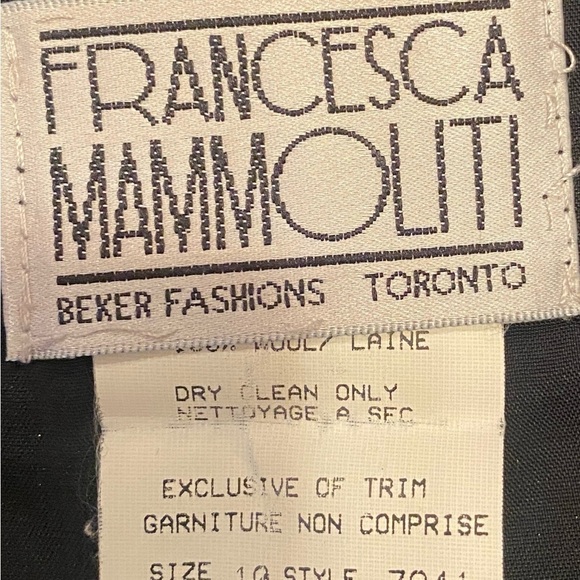 VTG Long black wool maxi skirt Francesca Mammoliti Canadian designer sz 10 - Picture 7 of 8